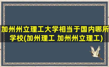 加州州立理工大学相当于国内哪所学校(加州理工 加州州立理工)